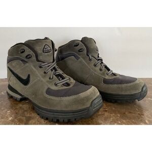 Vtg Nike ACG Mens 2003 Hiking Boots Gray Suede Gorpcore Camping All Conditions 8